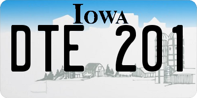 IA license plate DTE201