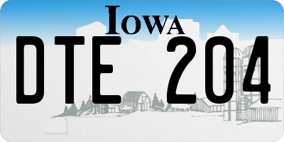 IA license plate DTE204