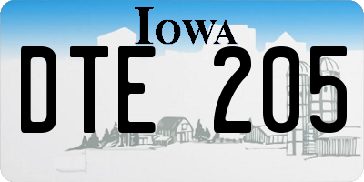 IA license plate DTE205