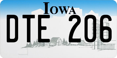 IA license plate DTE206
