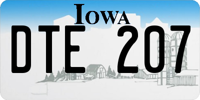 IA license plate DTE207