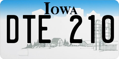 IA license plate DTE210