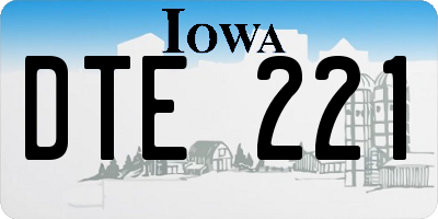 IA license plate DTE221