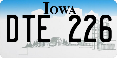 IA license plate DTE226