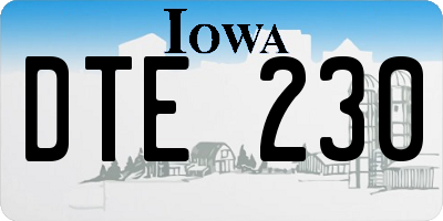 IA license plate DTE230