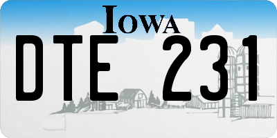 IA license plate DTE231