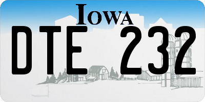 IA license plate DTE232