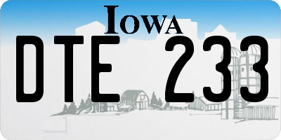 IA license plate DTE233