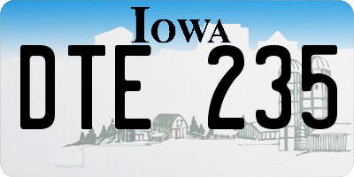 IA license plate DTE235