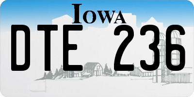 IA license plate DTE236