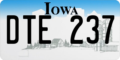 IA license plate DTE237