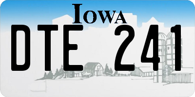 IA license plate DTE241