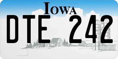 IA license plate DTE242
