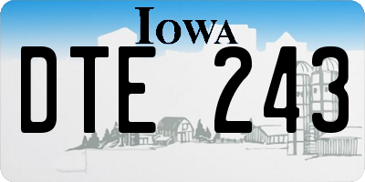 IA license plate DTE243