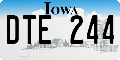 IA license plate DTE244