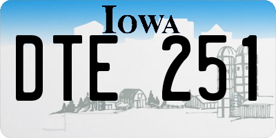IA license plate DTE251