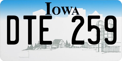 IA license plate DTE259