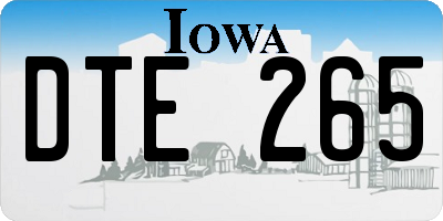 IA license plate DTE265