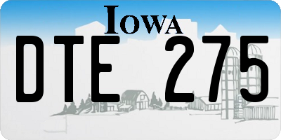 IA license plate DTE275