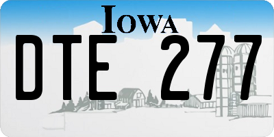 IA license plate DTE277