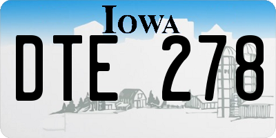 IA license plate DTE278