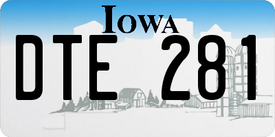 IA license plate DTE281