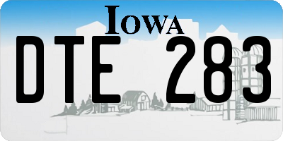 IA license plate DTE283