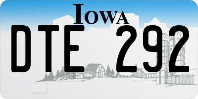 IA license plate DTE292