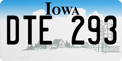 IA license plate DTE293