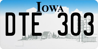 IA license plate DTE303
