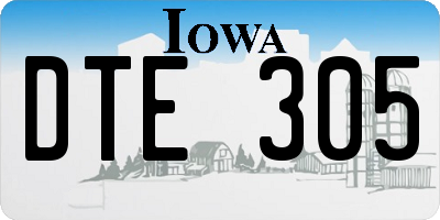 IA license plate DTE305