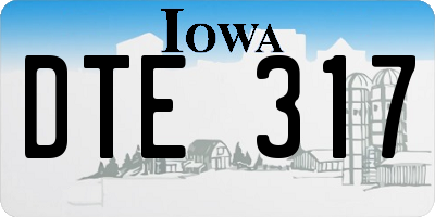 IA license plate DTE317