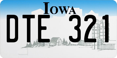 IA license plate DTE321