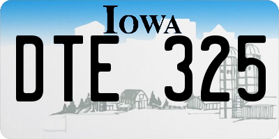 IA license plate DTE325