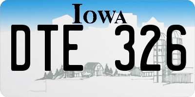IA license plate DTE326