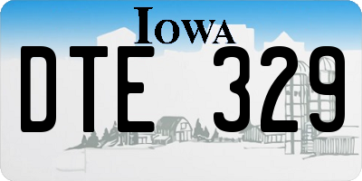 IA license plate DTE329