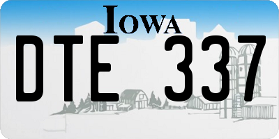 IA license plate DTE337