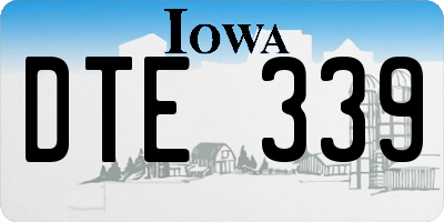 IA license plate DTE339