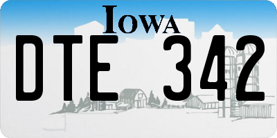 IA license plate DTE342