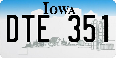 IA license plate DTE351
