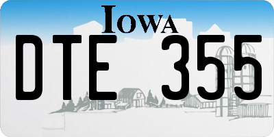 IA license plate DTE355