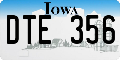 IA license plate DTE356