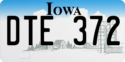 IA license plate DTE372