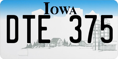 IA license plate DTE375