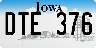 IA license plate DTE376