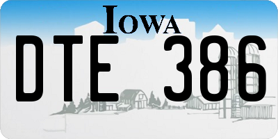 IA license plate DTE386