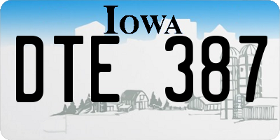 IA license plate DTE387