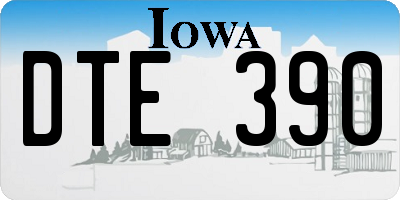 IA license plate DTE390
