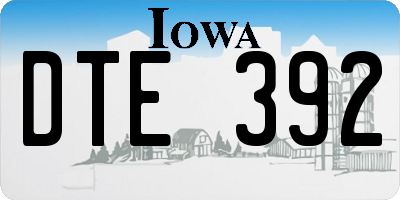 IA license plate DTE392