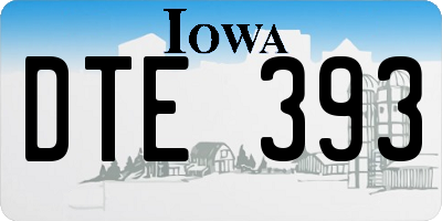 IA license plate DTE393